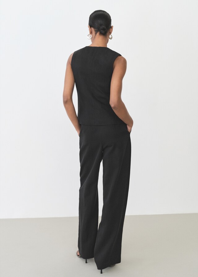 Mango Pantalón recto traje lyocell 2025