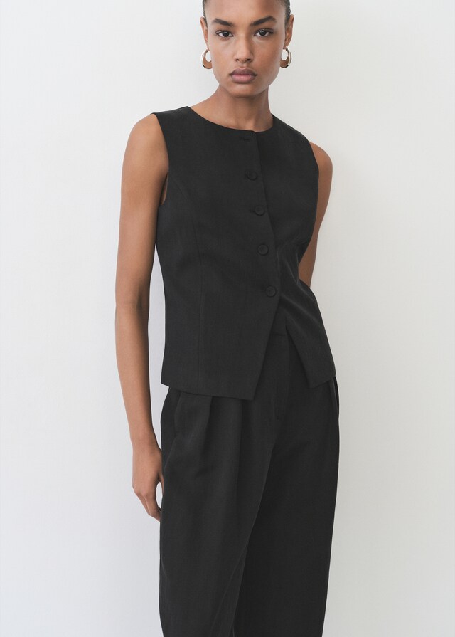 Mango Pantalón recto traje lyocell 2025