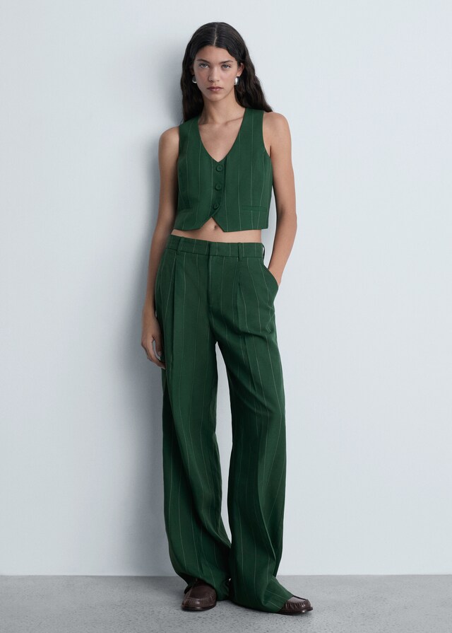Mango Chaleco traje raya diplomática Outlet