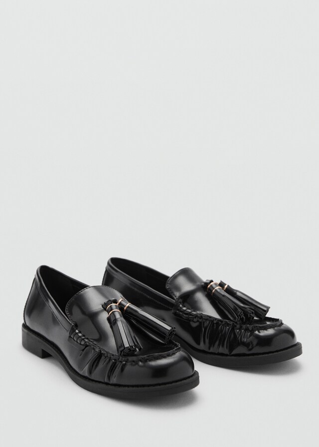 Mango Mocasín piel borlas Outlet online