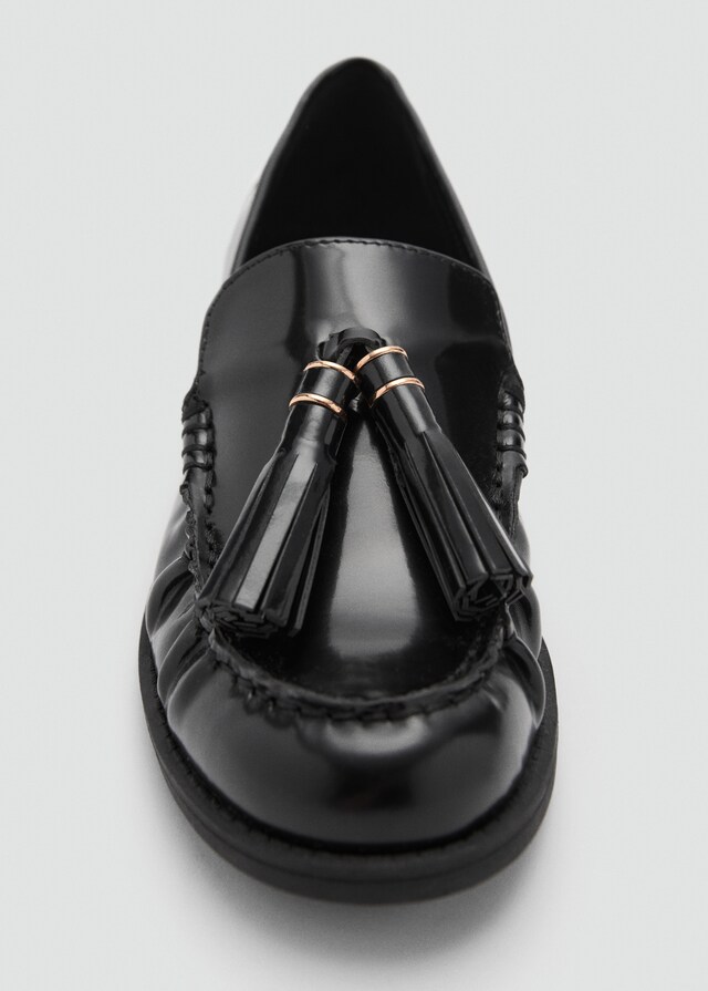 Mango Mocasín piel borlas Outlet online