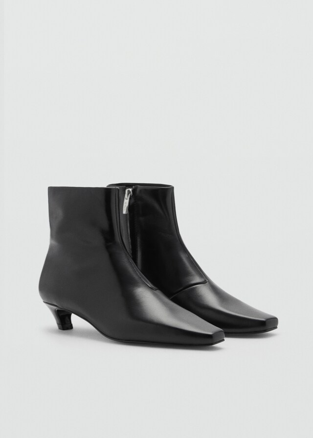 Mango Botín piel tacón kitten En oferta