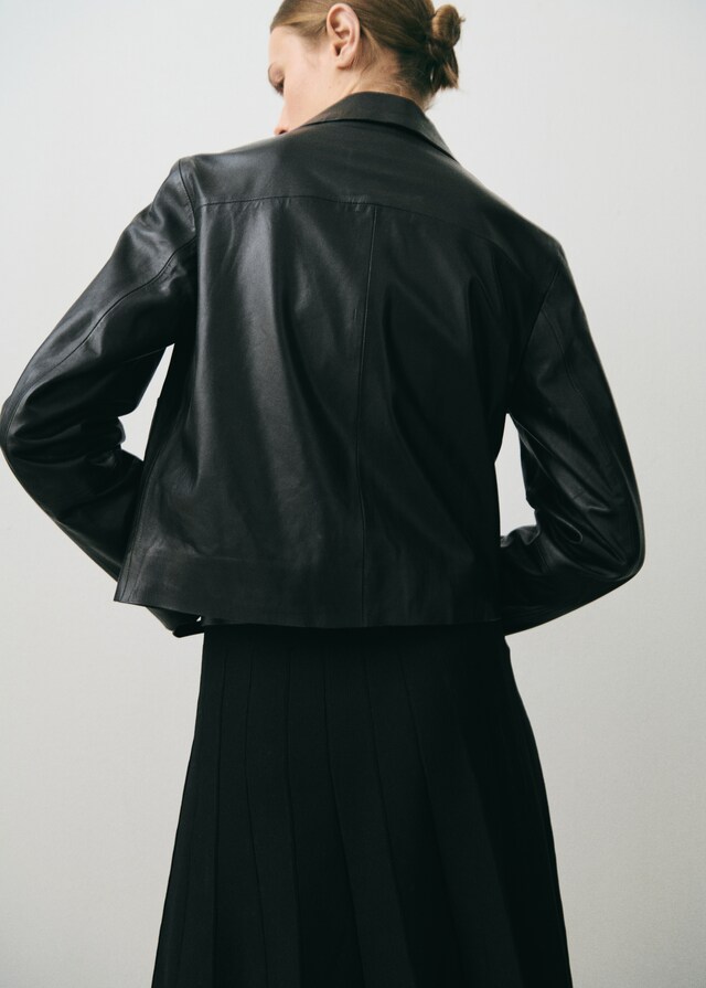 Mango Chaqueta piel botones Liquidación