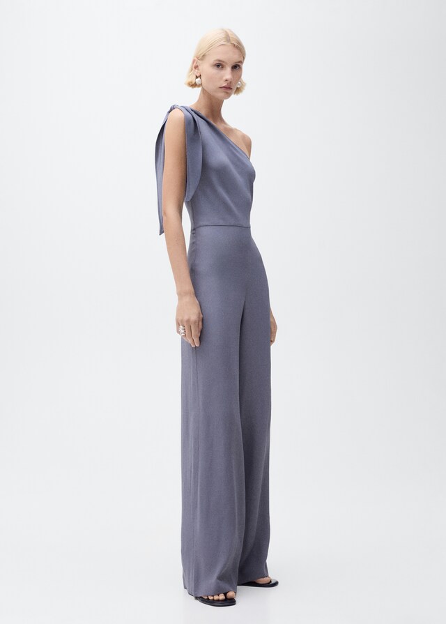 Mango Mono satinado asimétrico lazo Rebajas top