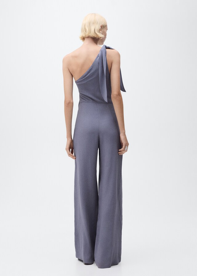 Mango Mono satinado asimétrico lazo Rebajas top