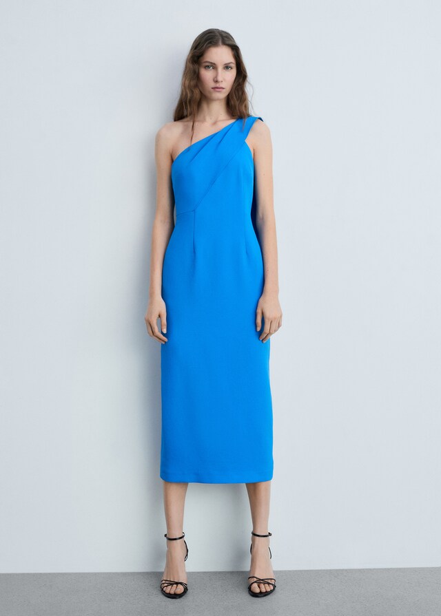 Mango Vestido asimétrico cuello lazada Envío gratis