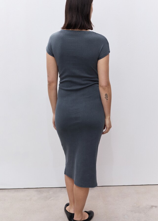 Mango Vestido algodón fruncidos laterales COMPRAR AHORA