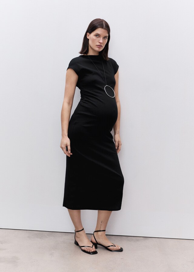 Mango Vestido algodón fruncidos laterales ÚLTIMAS EDICIONES
