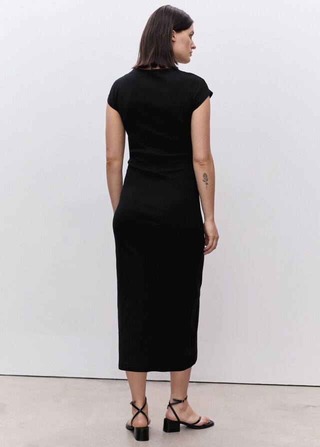 Mango Vestido algodón fruncidos laterales ÚLTIMAS EDICIONES