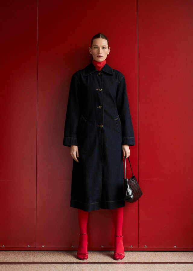 Mango Trench largo vaquero rinse wash Precios de Black Friday