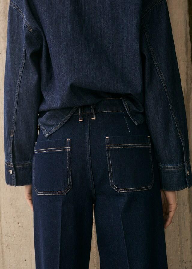 Mango Jeans wideleg tiro alto rinse wash Descuentos del mes