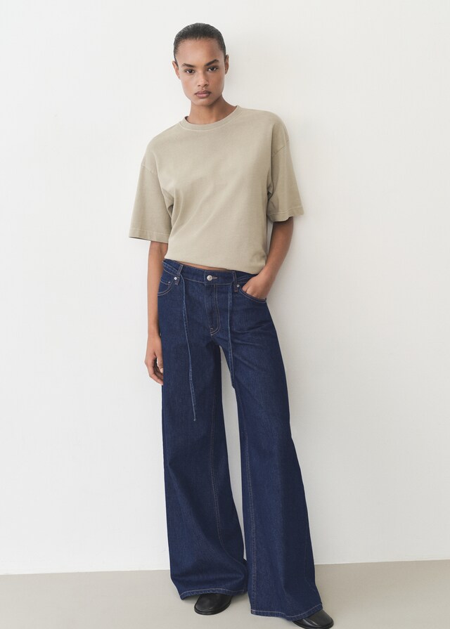 Mango Jeans wideleg tiro bajo cinturón Oferta exclusiva