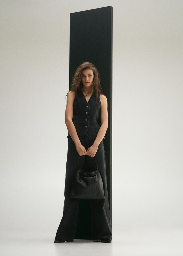 Mango Chaleco vaquero lazo Última moda