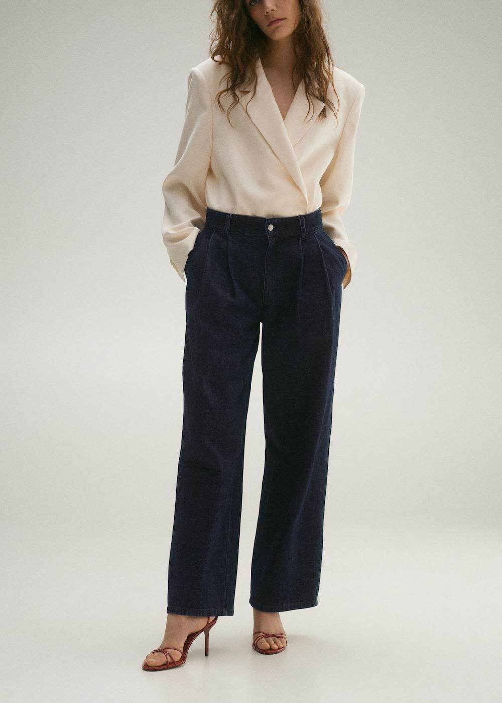 Mango Jeans wideleg pinzas rinse wash