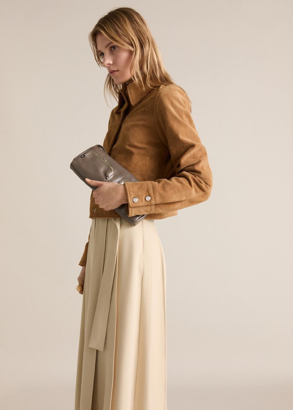 Mango Chaqueta piel ante