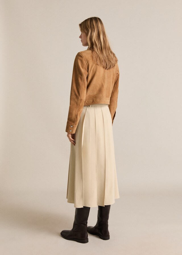 Mango Chaqueta piel ante Ofertas especiales