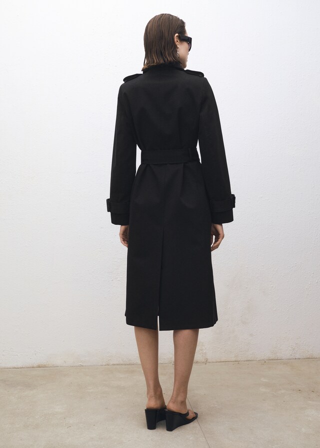 Mango Trench algodón doble botonadura Rebajas de fin de temporada