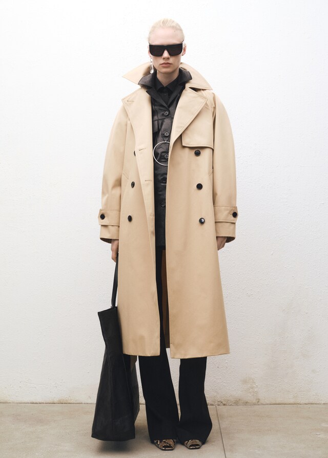 Mango Trench largo oversize algodón Devoluciones gratuitas