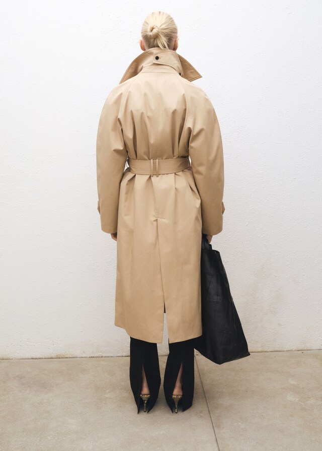 Mango Trench largo oversize algodón Devoluciones gratuitas