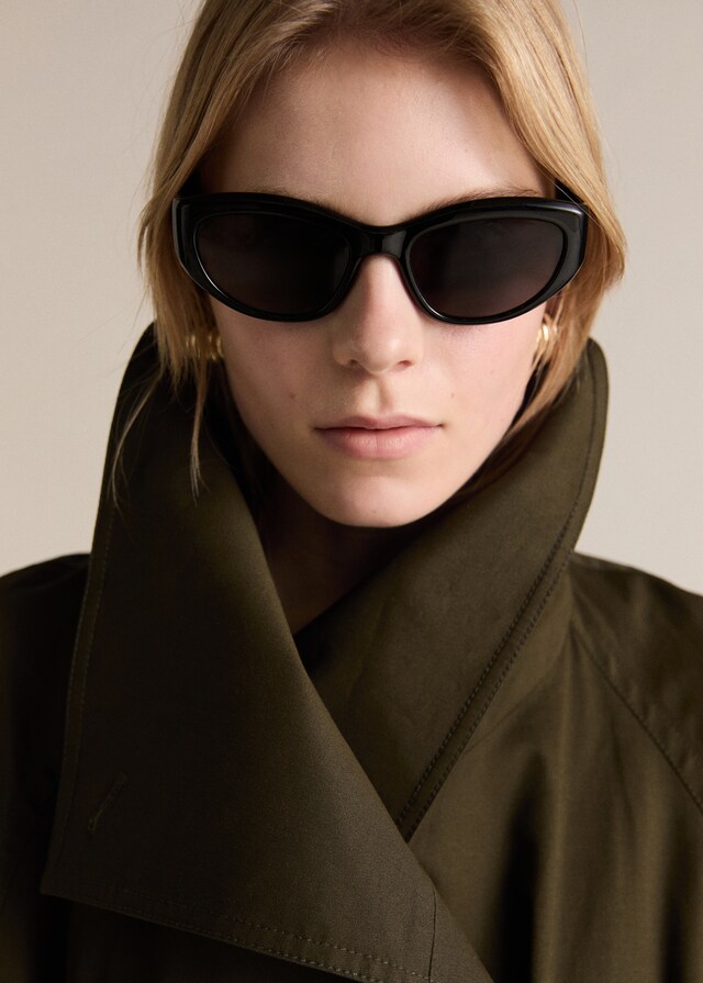 Mango Trench largo doble botonadura Outlet