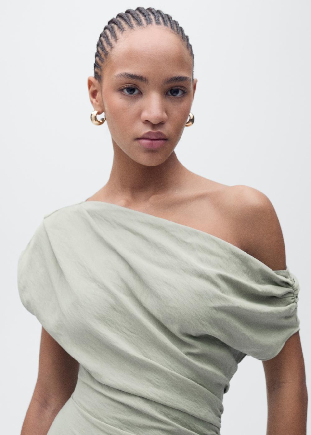 Mango Vestido corto drapeado asimétrico Los más vendidos