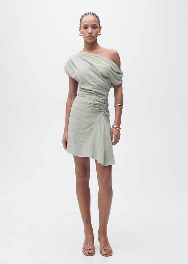 Mango Vestido corto drapeado asimétrico Los más vendidos