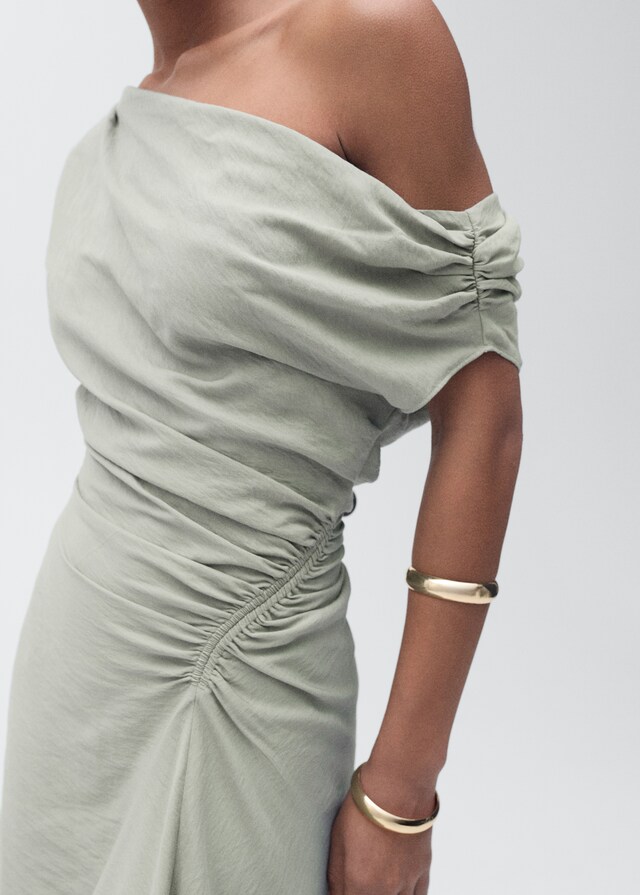 Mango Vestido corto drapeado asimétrico Los más vendidos