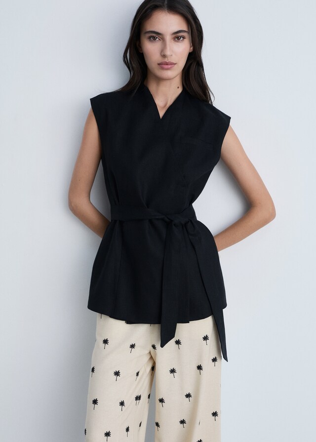 Mango Pantalón recto bordado Rebajas online