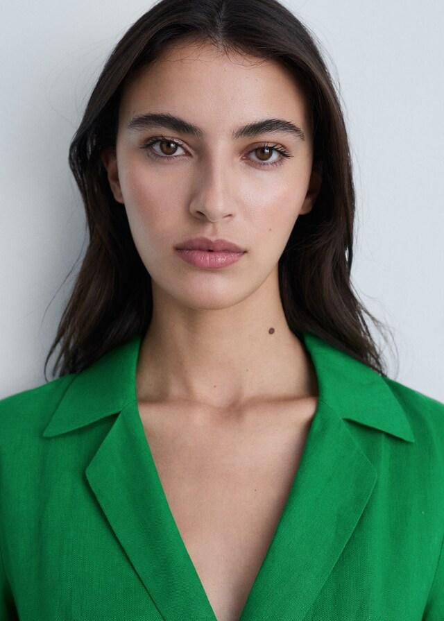 Mango Vestido lino cinturón Envío gratis