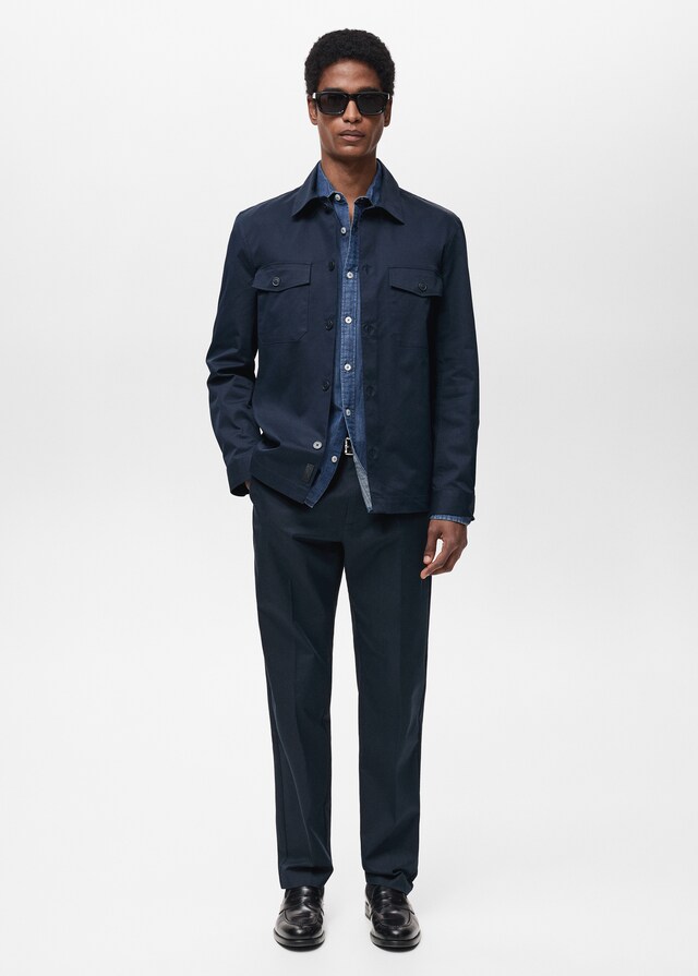 Mango Sobrecamisa regular fit algodón bolsillos Superdescuento