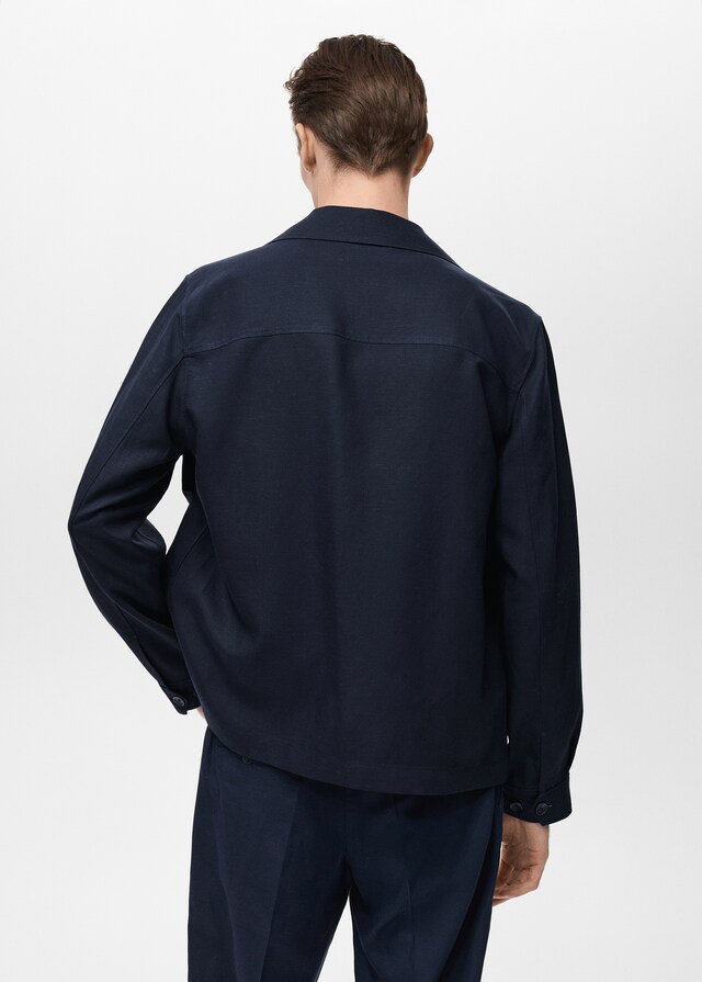 Mango Sobrecamisa lyocell lino bolsillos Tienda de fábrica