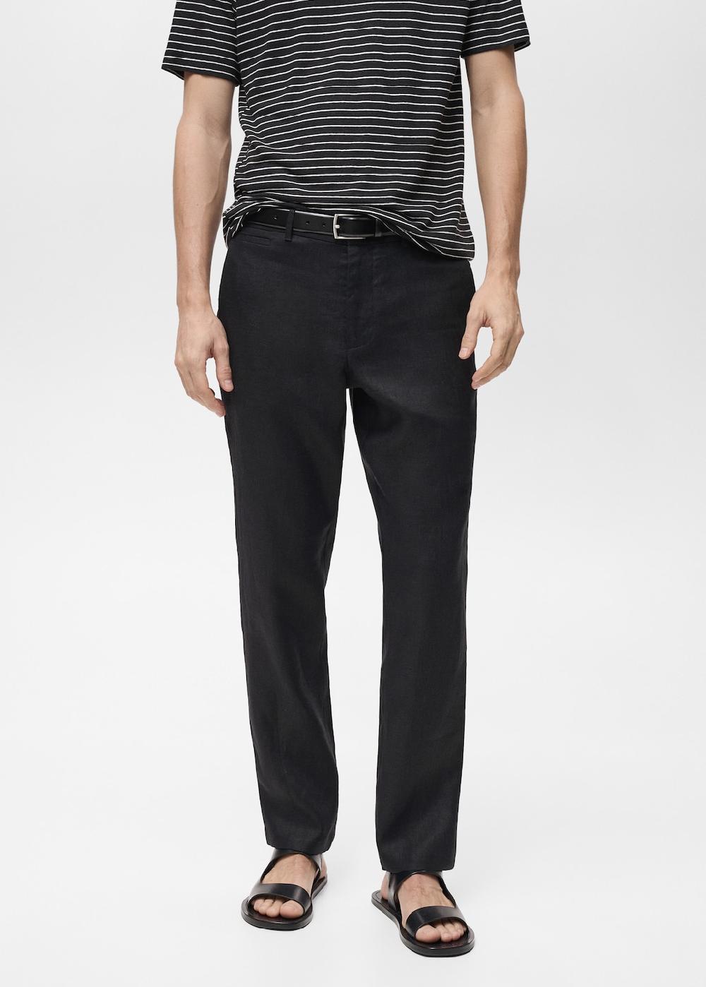 Mango Pantalón 100% lino slim fit