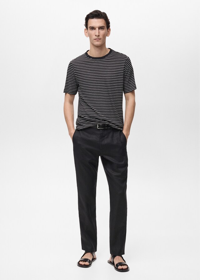 Mango Pantalón 100% lino slim fit Oferta exclusiva