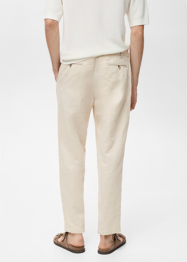 Mango Pantalón slim fit lino cordón Última moda