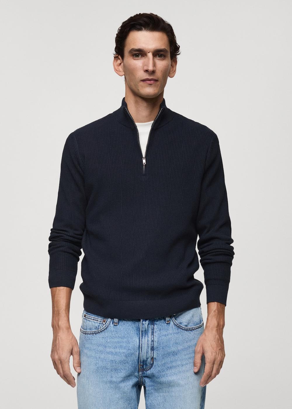 Mango Jersey canalé cuello cremallera Outlet online
