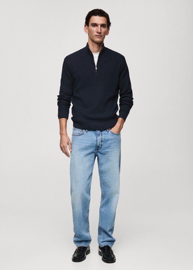 Mango Jersey canalé cuello cremallera Outlet online