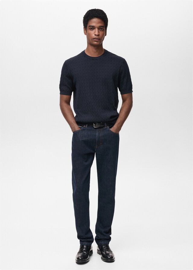 Mango Camiseta punto fino trenzado En oferta