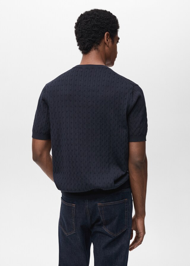 Mango Camiseta punto fino trenzado En oferta