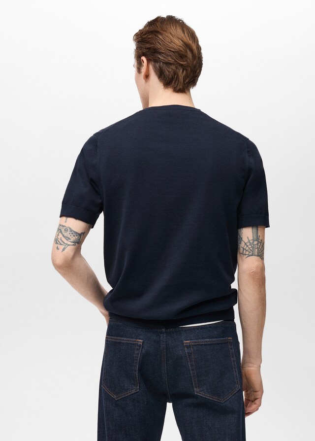 Mango Camiseta punto fino algodón Gran oferta