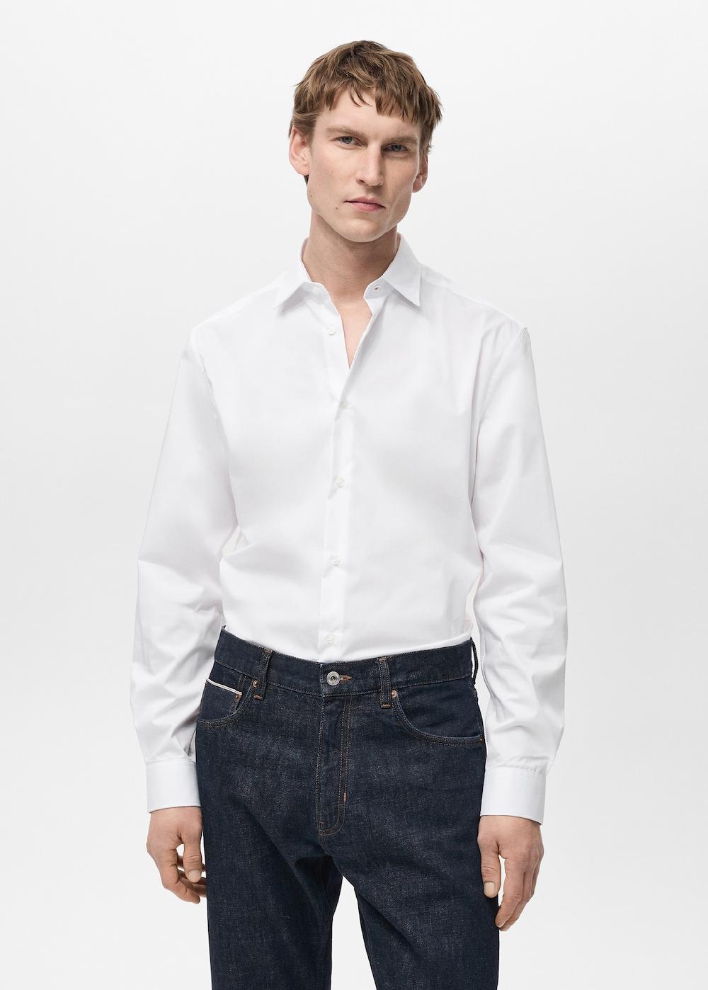 Mango Camisa regular fit algodón stretch