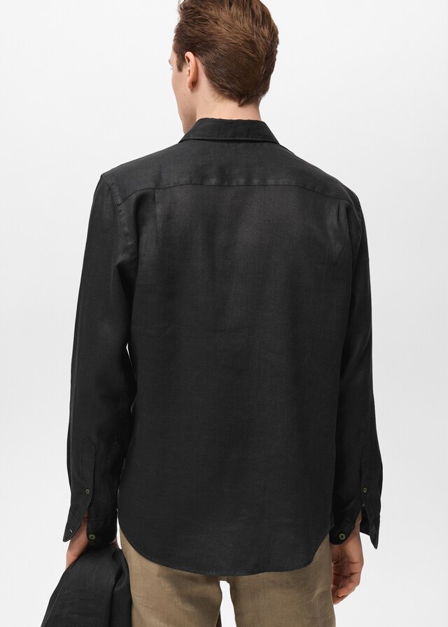 Mango Camisa 100% lino regular fit Liquidación