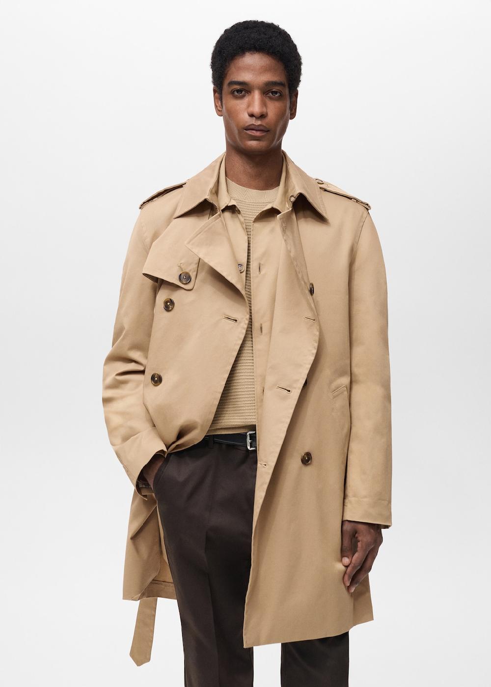 Mango Gabardina cinturón water repellent Mejor oferta