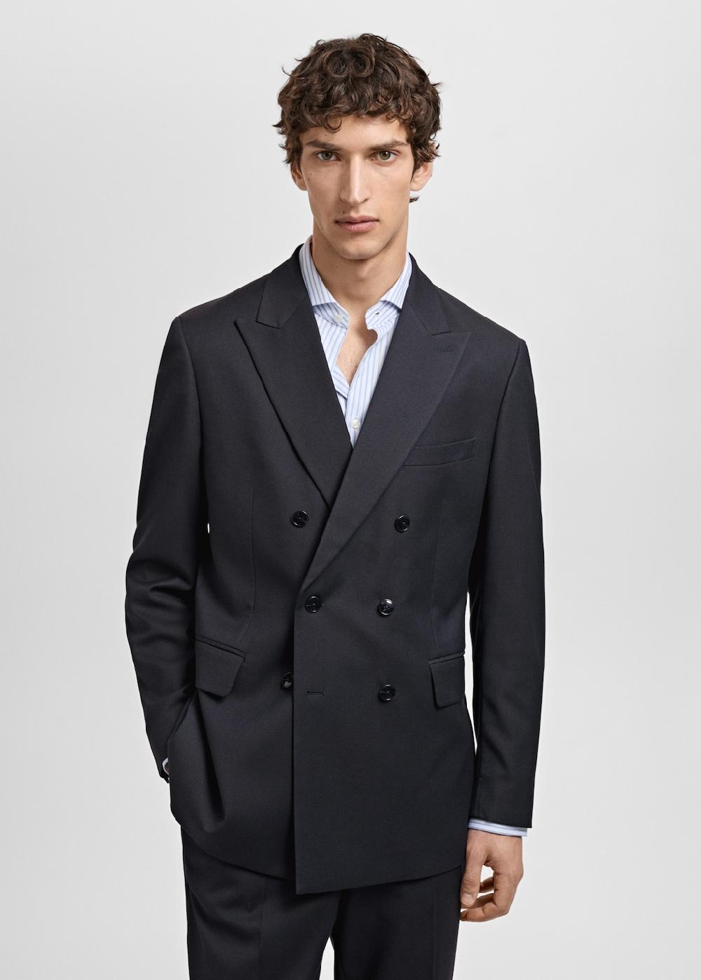 Mango Americana traje Mónaco cruzada slim fit