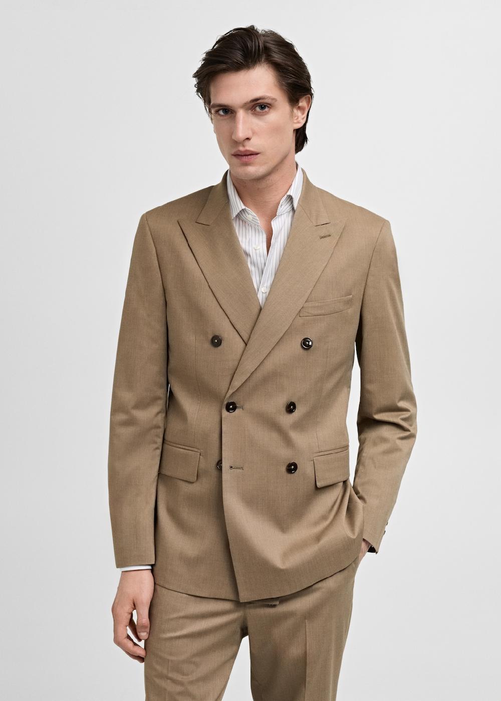 Mango Americana traje Mónaco cruzada slim fit