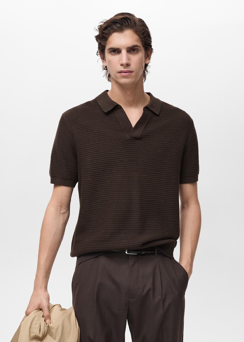 Mango Polo 100% algodón punto estructura Solo queda un día