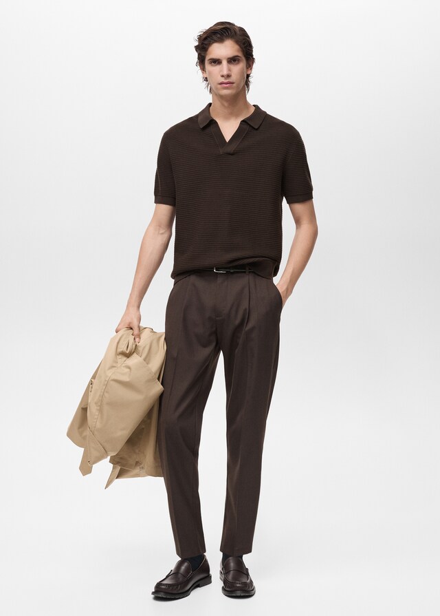 Mango Polo 100% algodón punto estructura Solo queda un día