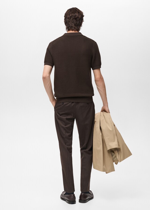 Mango Polo 100% algodón punto estructura Solo queda un día