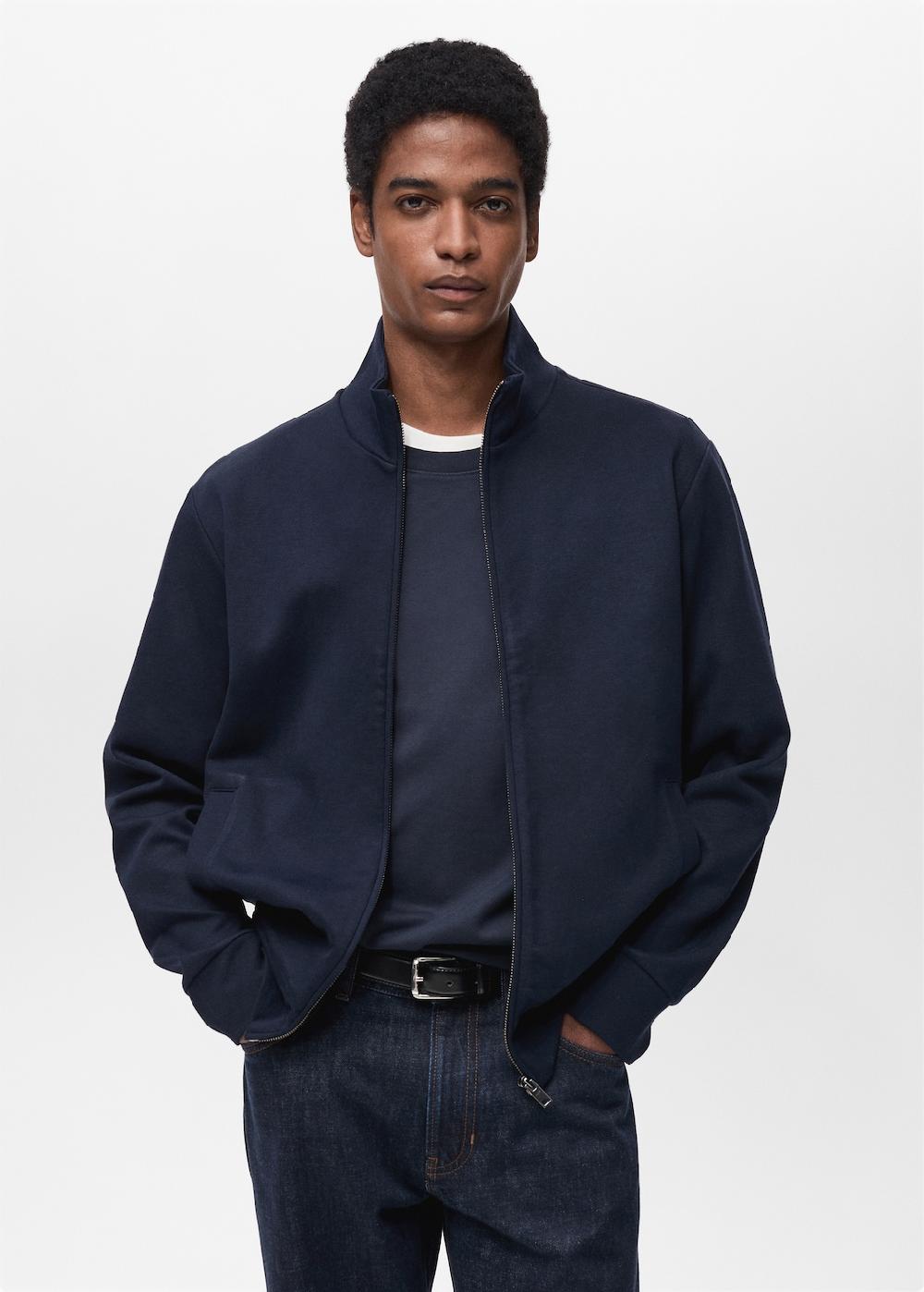 Mango Sudadera perkins algodón cremallera