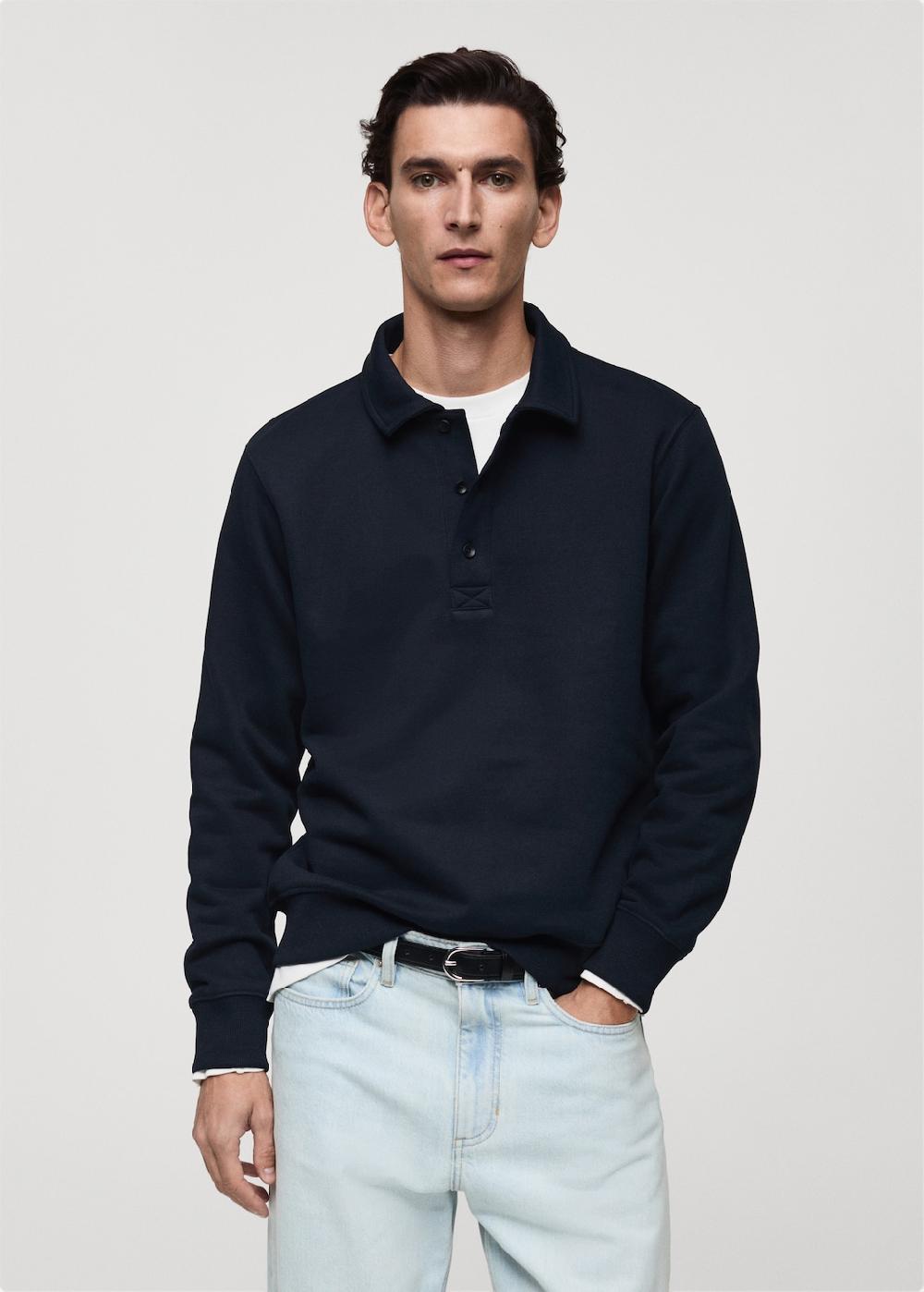 Mango Sudadera polo perchada regular fit