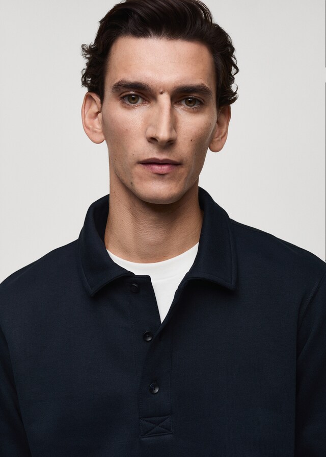 Mango Sudadera polo perchada regular fit En oferta